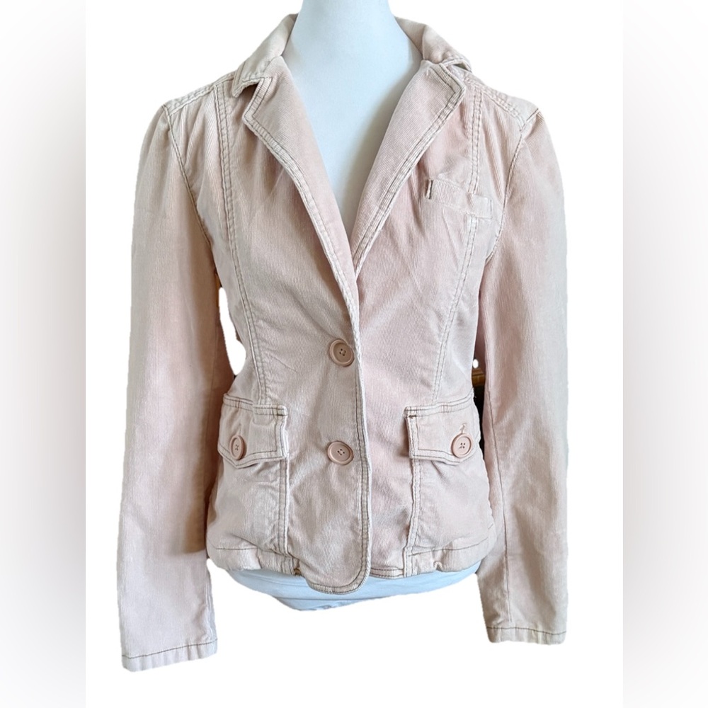 GAP Light Blush Pink Corduroy Cotton & Spandex  Casual Jacket Blazer Size 6